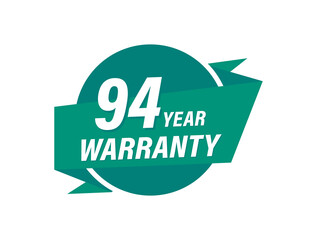 94 Years warranty badge vector images