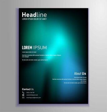 Template Design, Anual Report, Brochure Cover, Business Card, Flyer Design. Trendy Gradient Color. Eps 10 Vector