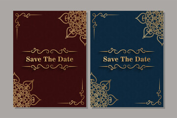 Luxury vintage golden vector invitation card template
