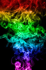 Abstract smoke wave isolated on black background
