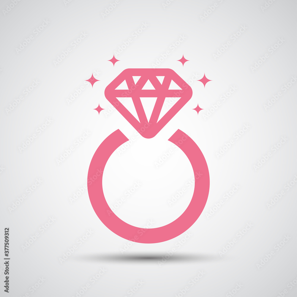 Wall mural Diamond engagement ring icon