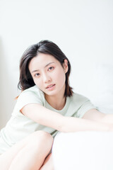 Naklejka premium Young Asian women