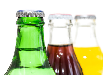bottles of soda isolated on a white background