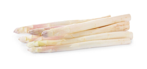 Fototapeta na wymiar Fresh ripe raw asparagus isolated on white
