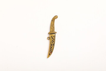small old vintage knife on white background