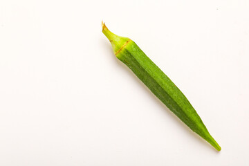 fresh okra(lady finger) on white background