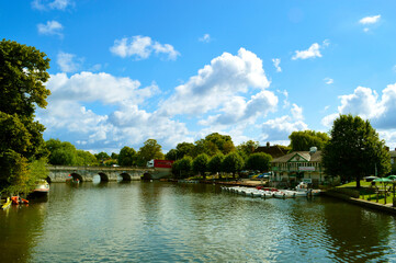 Fototapeta na wymiar Boats on the River Avon in Stratford upon Avon