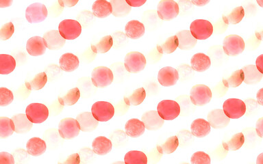 Red and White Hand Drawn Ball Background. 