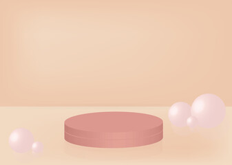 3D Rendered Product display podium, Background studio in pastel color, vector illustration.