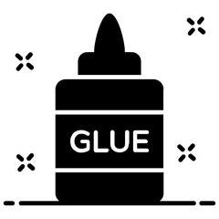 
Icon of glue bottle, a sticky stationery item in modern style 
