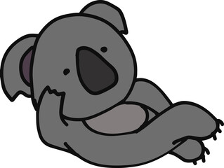 寝っ転がる可愛いコアラのイラスト
