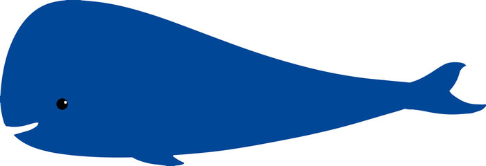 シンプルで可愛いくじらのイラスト