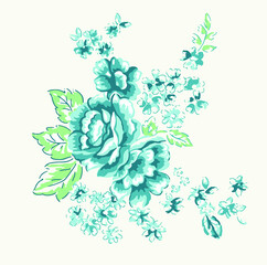 Flowers watercolor illustration. A tender bouquet on a white background.