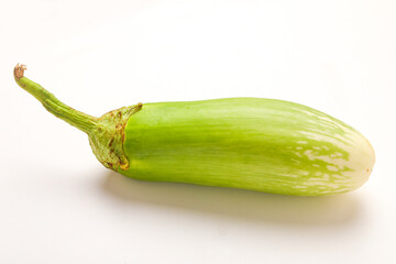 fresh eggplants isolated on white background