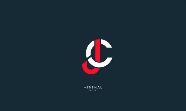 Alphabet letter icon logo JC or CJ