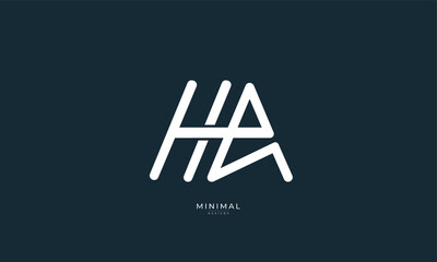 Alphabet letter icon logo HA 