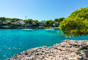 Cala Gran bay in Cala D'Or, Mallorca, Balearic islands, Spain