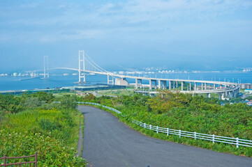Fototapeta na wymiar Hakucho Bridge Muroran Hokkaido Japan