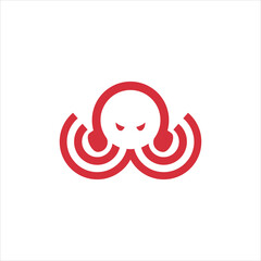 logo design octo music vector