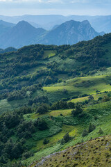Landscape climbing to the top of El Gamoniteiro, in the Las Ubiñas-La Mesa Natural Park. Asturias. Spain.Europe