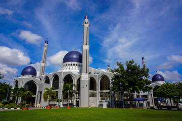 view of Kubang Kerian town in Kota Bharu. Looking over Sultan Ismail Petra Mosque and Pasir Hor - Kubang Kerian interchange bridge.