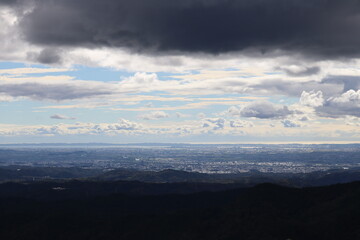 日本の美しい三次元の空と雲