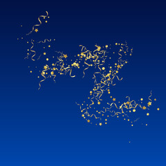 Fototapeta premium Yellow Star Swirl Vector Blue Background. Festive 