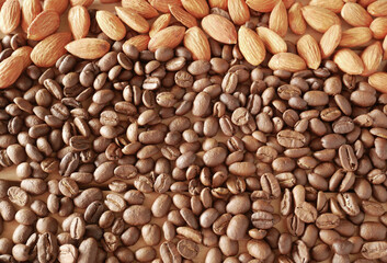 mixed almond and coffee background