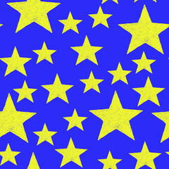 Obraz premium New Year seamless pattern with golden stars 