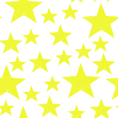 Fototapeta premium New Year seamless pattern with yellow stars on a white background