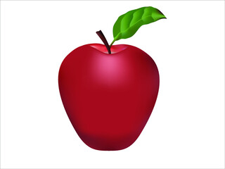 Red apple on white background