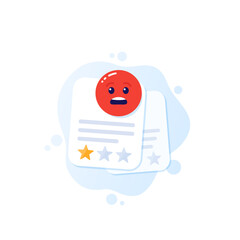 bad reviews, negative feedback vector icon