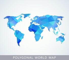 Fototapeta na wymiar Polygonal World Map