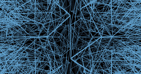 Render with chaotic lines forming triangles