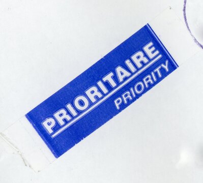 Prioritaire (priority) Mail Label