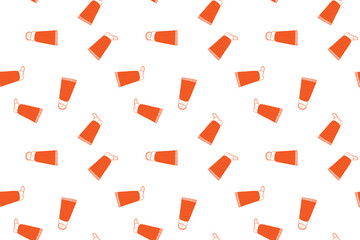 Pattern with cosmetic plastic bottle for cream, liquids, sprays.