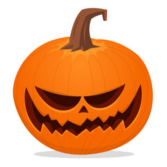 Cartoon  funny  halloween pumpkin head isolated on white background. Vector illustration