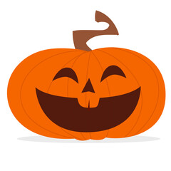 Cartoon  funny  halloween pumpkin head isolated on white background. Vector illustration