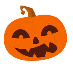 Cartoon  funny  halloween pumpkin head isolated on white background. Vector illustration
