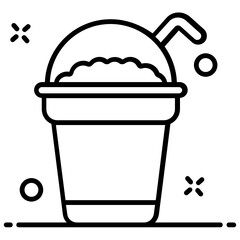 
Drink with straw, an icon design of disposable coffee 
