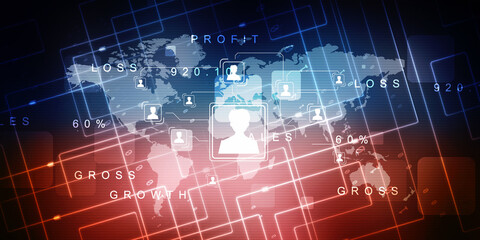 2d illustration Business Network concept
