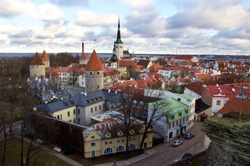 Fototapeta na wymiar panorama of the old town of Talinn, Estonia 