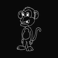 Vector illustration of cartoon monkey.
