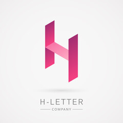 Bright color isometric H letter