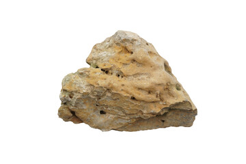 Limestone coral rock  isolated on  a white background. 