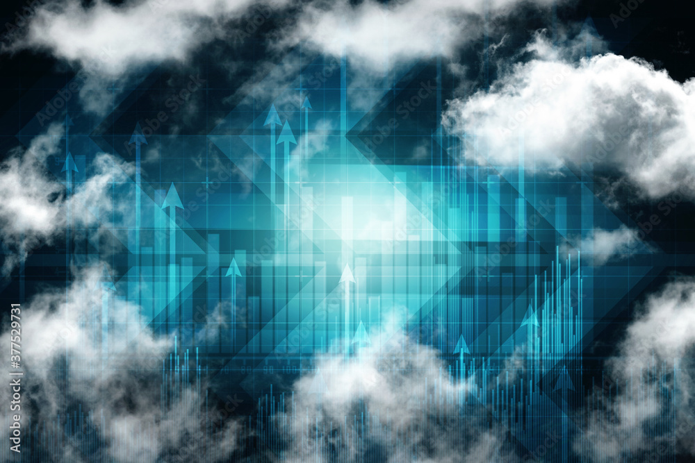 Wall mural 2d digital abstract business networking background