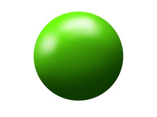 Green ball with clear, glossy and reflection, gradient color.  Illustration created on a tablet, use it for graphic design or clip art work.