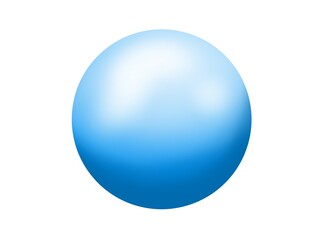 Light blue ball with clear, glossy and reflection, gradient color.  Illustration created on a tablet, use it for graphic design or clip art work.