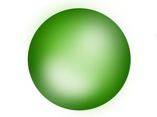 Green ball with clear, glossy and reflection, gradient color and wave pattern inside.  Illustration created on a tablet, use it for graphic design or clip art work.