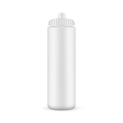 Plastic sport bottle mockup isolated on white background. Vector illustration